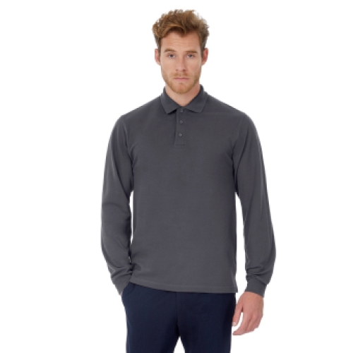 Polo B&C Heavymill LSL - Zwart